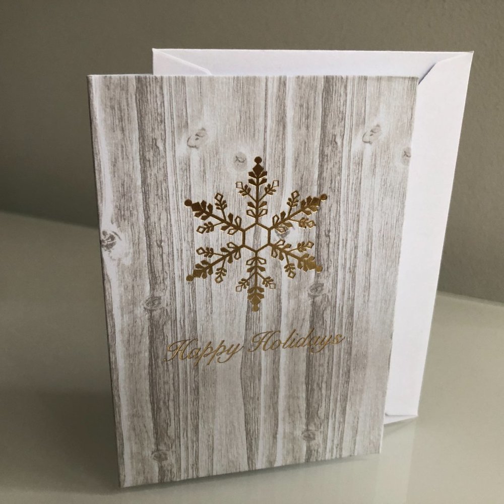 1| BOX/15 HAPPY HOLIDAYS SNOWFLAKE GREETING CARDS